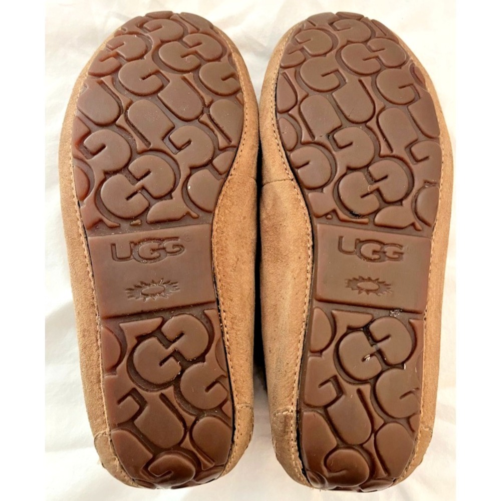UGG Womens Sz 8 Tan Casual Slip On Moccasin Slippers Violette Sparkle - Picture 6 of 9